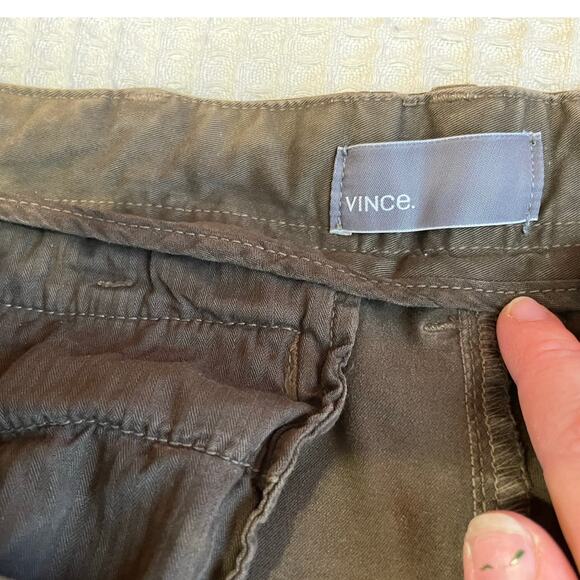 Vince Y2K Boho Straight Leg Cargo Style Olive Green Pants Size 30 - Picture 5 of 14